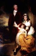 Sir Thomas Lawrence Portrait of Henry Cecil, 1st Marquess of Exeter (1754-1804) with his wife Sarah, and their daughter, Lady Sophia Cecil Sweden oil painting artist
